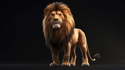 Fototapeta premium Lion king isolated on black