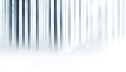 Fototapeta premium Hazy forest with sun rays breaking through tall trees, creating an ethereal, magical woodland atmosphere
