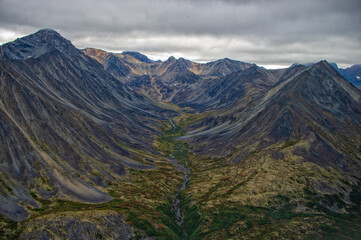 arial of mountain valley