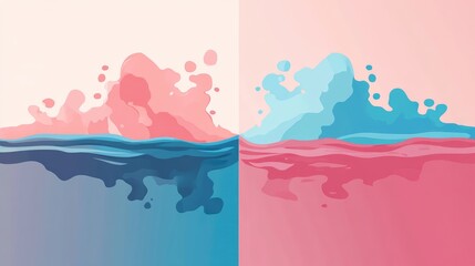 Fototapeta premium Stock optimization flat design front view business theme water color Split-complementary color scheme 