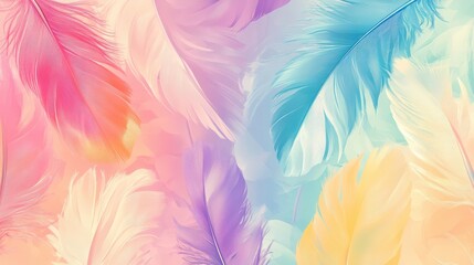 Obraz premium pastel colour feather abstract background