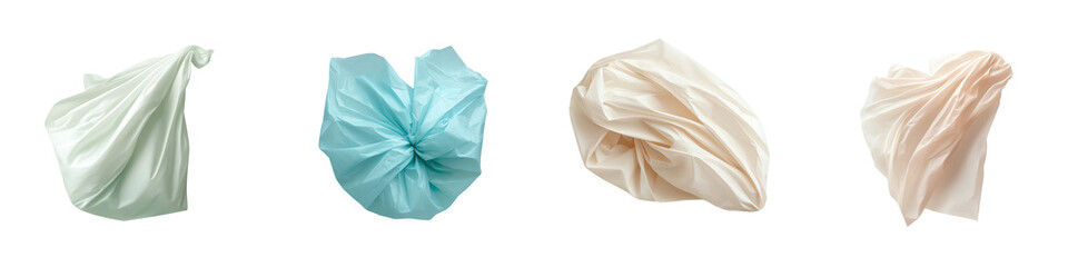 Colored plastic bag, white isolate background transparent background