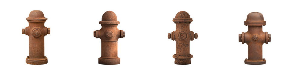 Fire hydrant, white isolate background transparent background