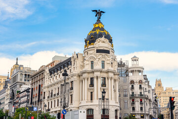 Fototapeta premium French-style building in the capital of Spain, a World Heritage Site, Madrid.