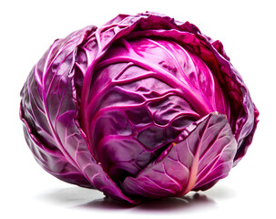 Obraz premium Purple cabbage isolated on white background. Clipping path included.