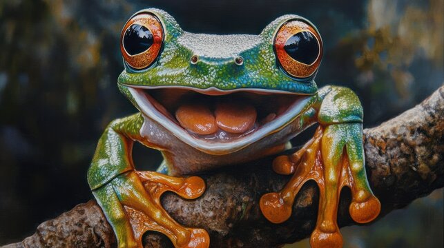 Tree frog, flying frog laughing