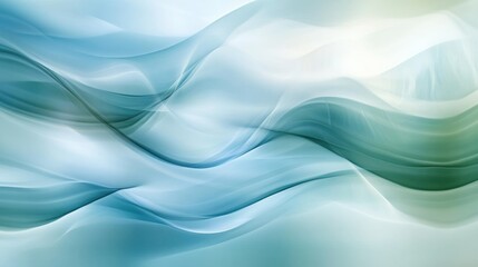 Fototapeta premium Abstract blue and green wave pattern on a white background.