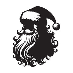 Santa Claus Silhouette  vector set black color and solid white background