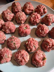 Homemade beef meatballs for spaghetti bolognese