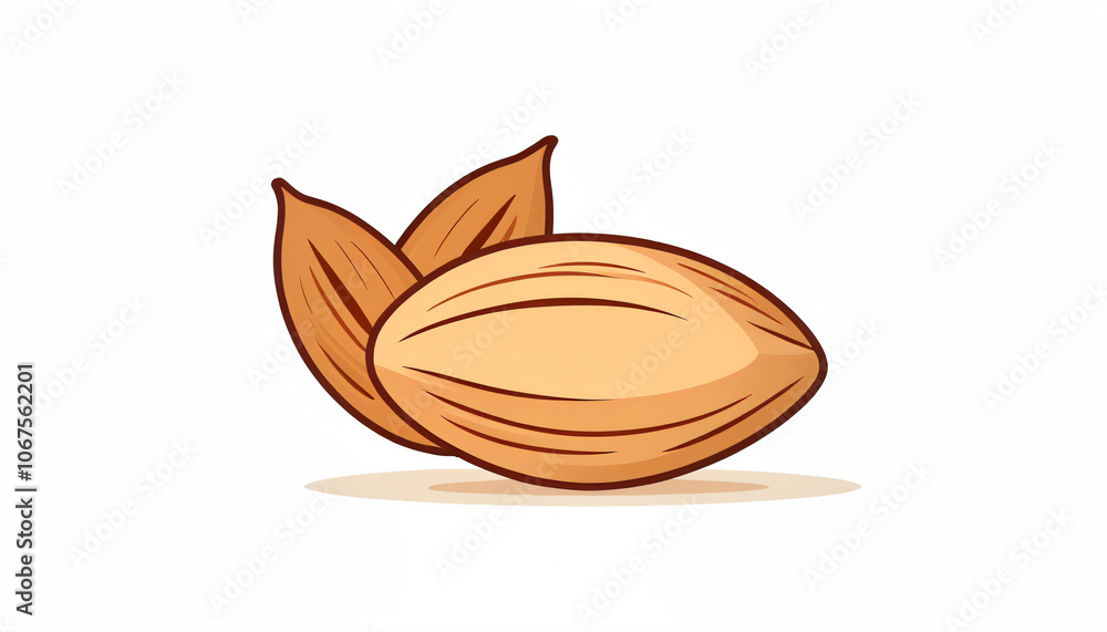 Poster vector illustration of an almond icon isolated on a white background in a simple and clean nut desig