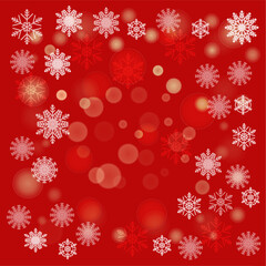 red christmas background with snowflakes