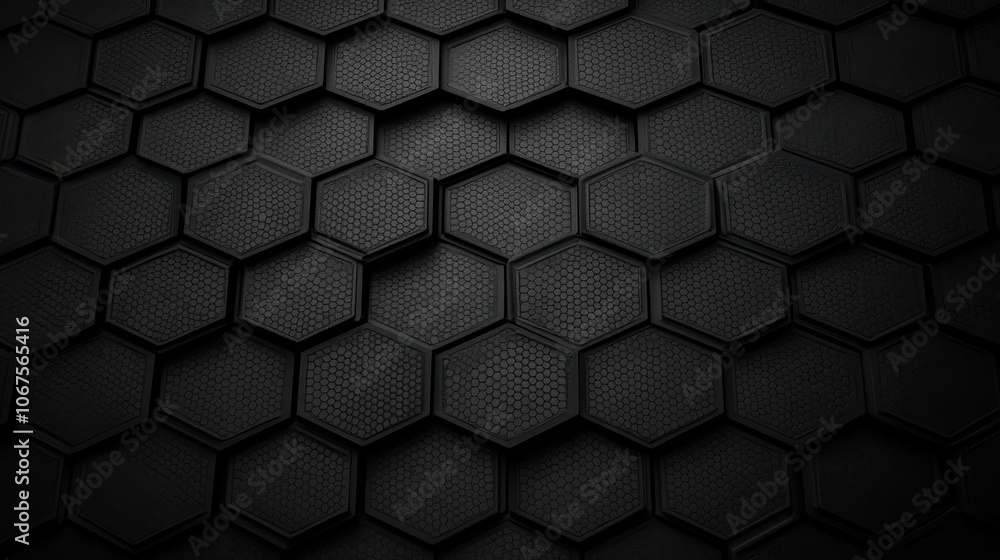Poster abstract geometric hexagonal carbon pattern background for design and tech themes