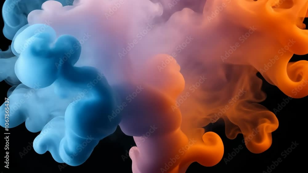 Aufkleber colorful smoke swirls blend in mesmerizing patterns at night, creating striking visual effects and d