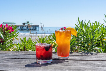 Summer cocktails on the beach 