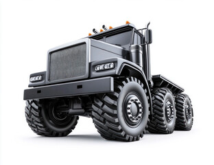 Obraz premium Heavy-Duty Monster Truck with Oversized Tires Isolated on White Background