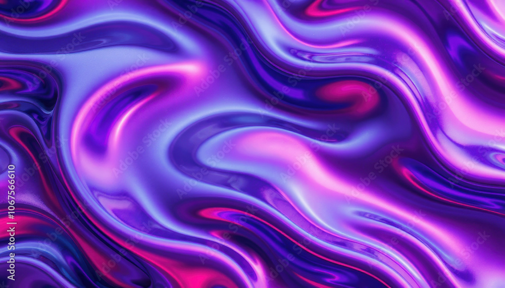 Poster vibrant purple abstract texture with flowing waves and gradients, creating dynamic and energetic vis