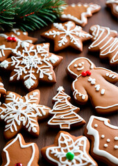 Christmas decorated gingerbread cookies