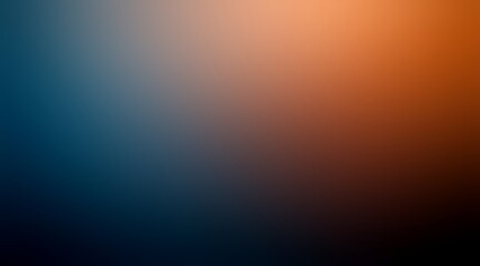 Black orange blue gradient abstract plain background. Dark colors and low light top.