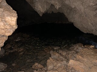 Cave Cavlinska pecina near Obrovac, Croatia - Čavlinska pećina ili izvorišna špilja Čavlinska peć pored rijeke Zrmanje - Muškovci, Hrvatska