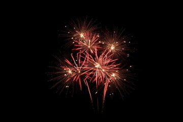 Fototapeta premium Fireworks effect outdoors night black background.