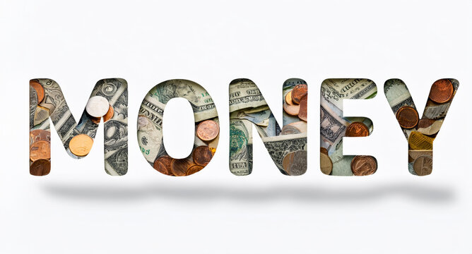 3D moeny text