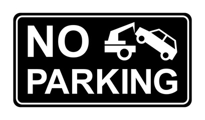 znak zakazu parkowania, holowanie samochodu, ilustracja wektorowa © robert6666