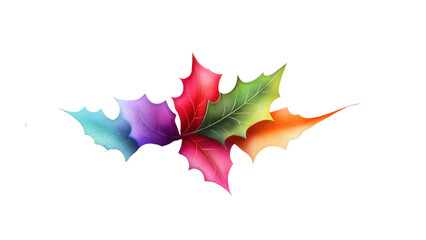 Naklejka premium Watercolor-Style Christmas Holly with Vibrant Colors on a Clean White Background, Festive and Artistic