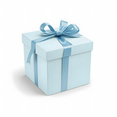 Fototapeta premium blue gift box isolated on white background