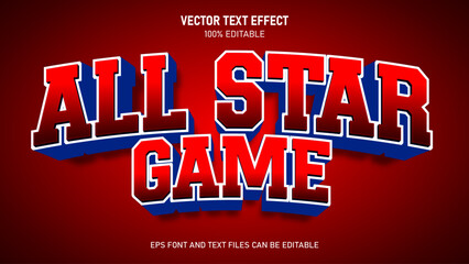 All star game editable text effect