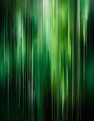 Vibrant streaks of green and black create a digital rain effect. Generative AI.