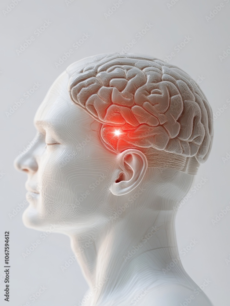 Poster a conceptual representation of the human brain with illuminated neurons indicating brain activity an
