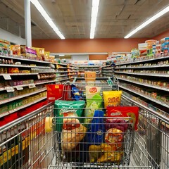 Fototapeta premium Grocery Store Shopping Aisle