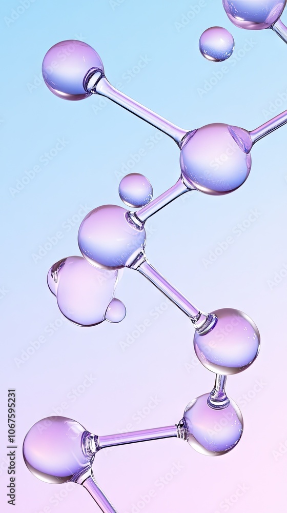 Poster exploring the intricate molecular structure of carbon in a scientific laboratory with a tranquil blu