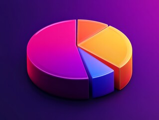 Obraz premium Vibrant Pie Chart Icon Evoking Clarity and Insight in Data Analytics Representation