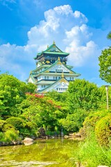 A beautiful view of the majestic Osaka Castle, Osaka Japan