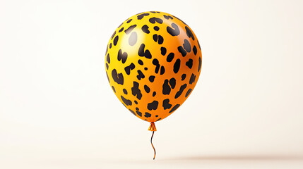A vibrant leopard print balloon against a white isolated background.