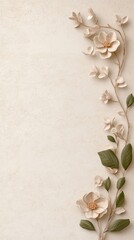 Elegant minimalist beige floral design for decorative projects and backgrounds