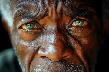 Expressive elderly man's eyes reflecting deep emotion