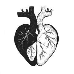 abstract heart, heart in illustration style