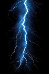 Majestic blue lightning strike on dark background