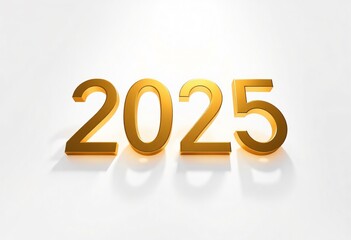  2025 3d letters in gold metallic