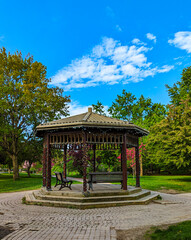 Gazebo Adorned with Christmas Lights: A Touch of Festivity in Montreal&rsquo;s Summer Nights