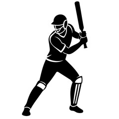 cricket player silhouette