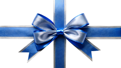 blue bow isolated on white