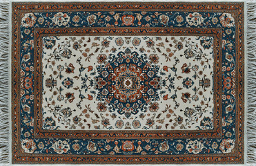 Persian Rug with Floral Medallion in Soft Hues