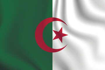 Flag of Algeria. Algerian national symbol in official colors. Template icon. Abstract vector background