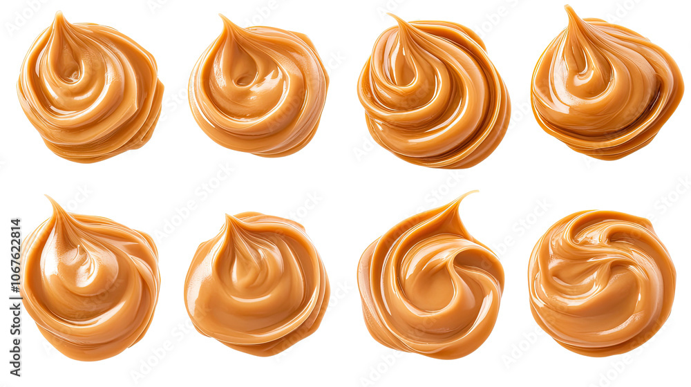 Poster delightful collection of caramel swirls is arranged neatly generative ai