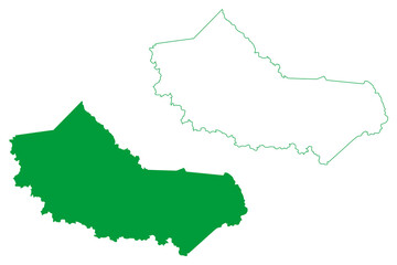 Macajuba municipality (Bahia state, Municipalities of Brazil, Federative Republic of Brazil) map vector illustration, scribble sketch Macajuba map
