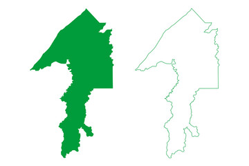 Manicore municipality (Amazonas state, Municipalities of Brazil, Federative Republic of Brazil) map vector illustration, scribble sketch Manicore map