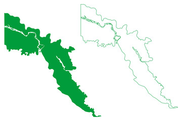 Maraa municipality (Amazonas state, Municipalities of Brazil, Federative Republic of Brazil) map vector illustration, scribble sketch Maraa map